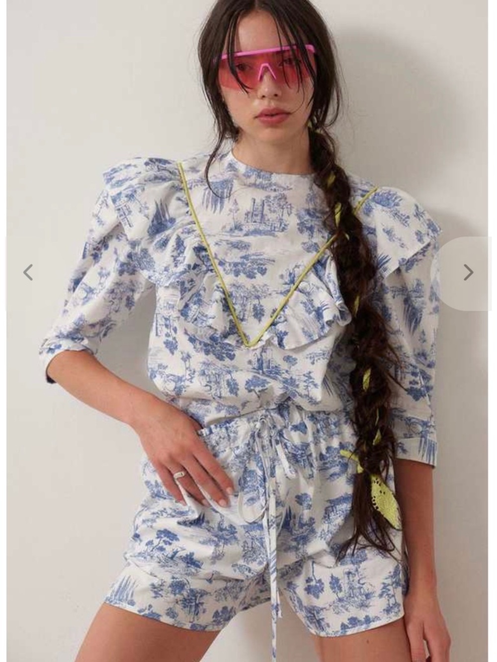Eliza Faulkner Joni Top Blue Toile De Jouy